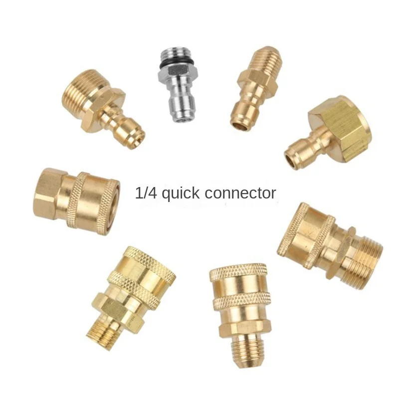 

Copper 1/4" High Pressure Quick Connector Car washer Adapter Water Gun Hydraulic Couplers Couplings For Garden Irrigation