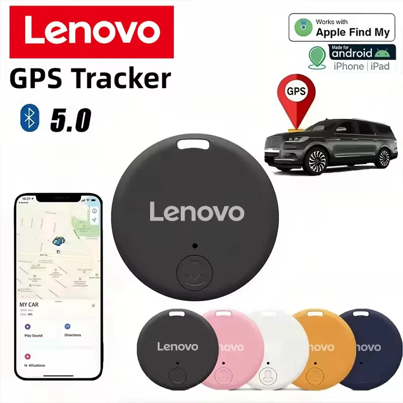 Lenovo GPS Tracker Bluetooth 5.0 Anti-Lost GPS Mini Device Pet Kids Bag Wallet Tracking for IOS Android Smart Finder Locator