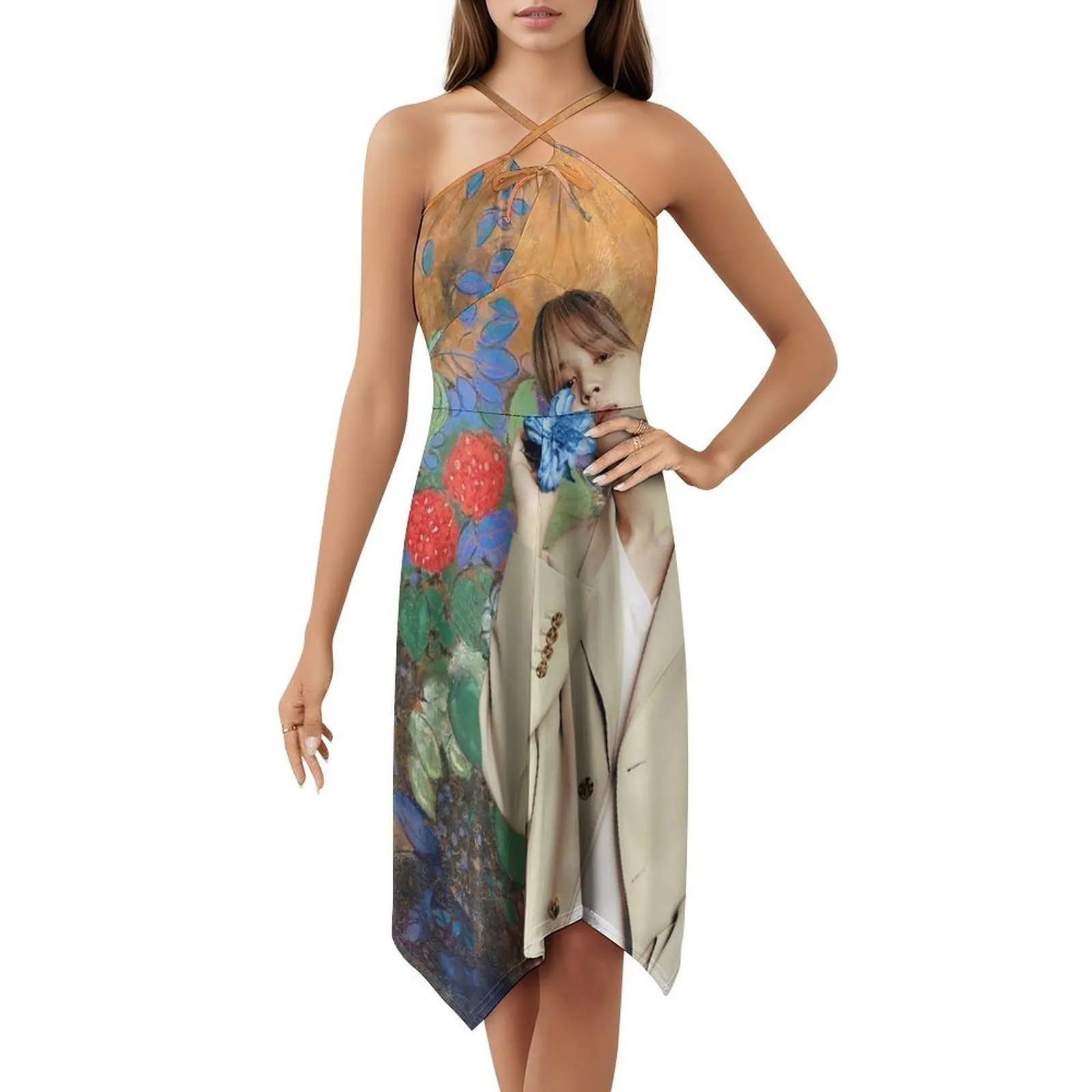 فستان Jimin Among The Flowers ذو فتحة عنق على شكل قلب فستان صيفي أنيق للحفلات للنساء فساتين حفلات Jimin Park Jimin #5