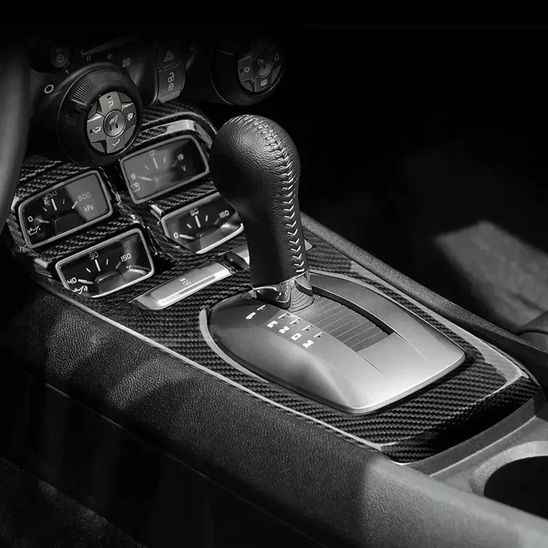 

For Chevrolet Camaro Real Dry Carbon Fiber 2010-2015 Interior Central Control Gear Shift Panel Cover Modification Accessories