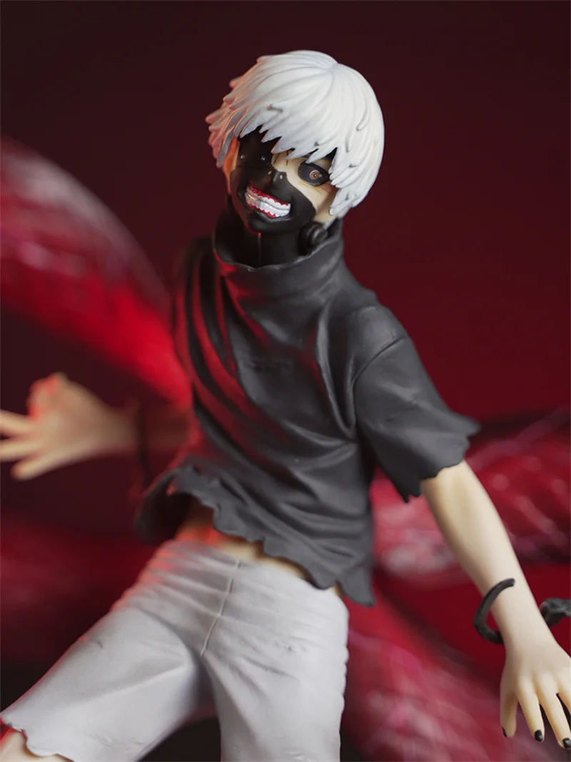 22cm Tokyo Ghoul Kaneki Ken Figure Mask Model Doll Anime Two Heads Statue Ornament Cool Fight Toys Figure Statue Toys Deco