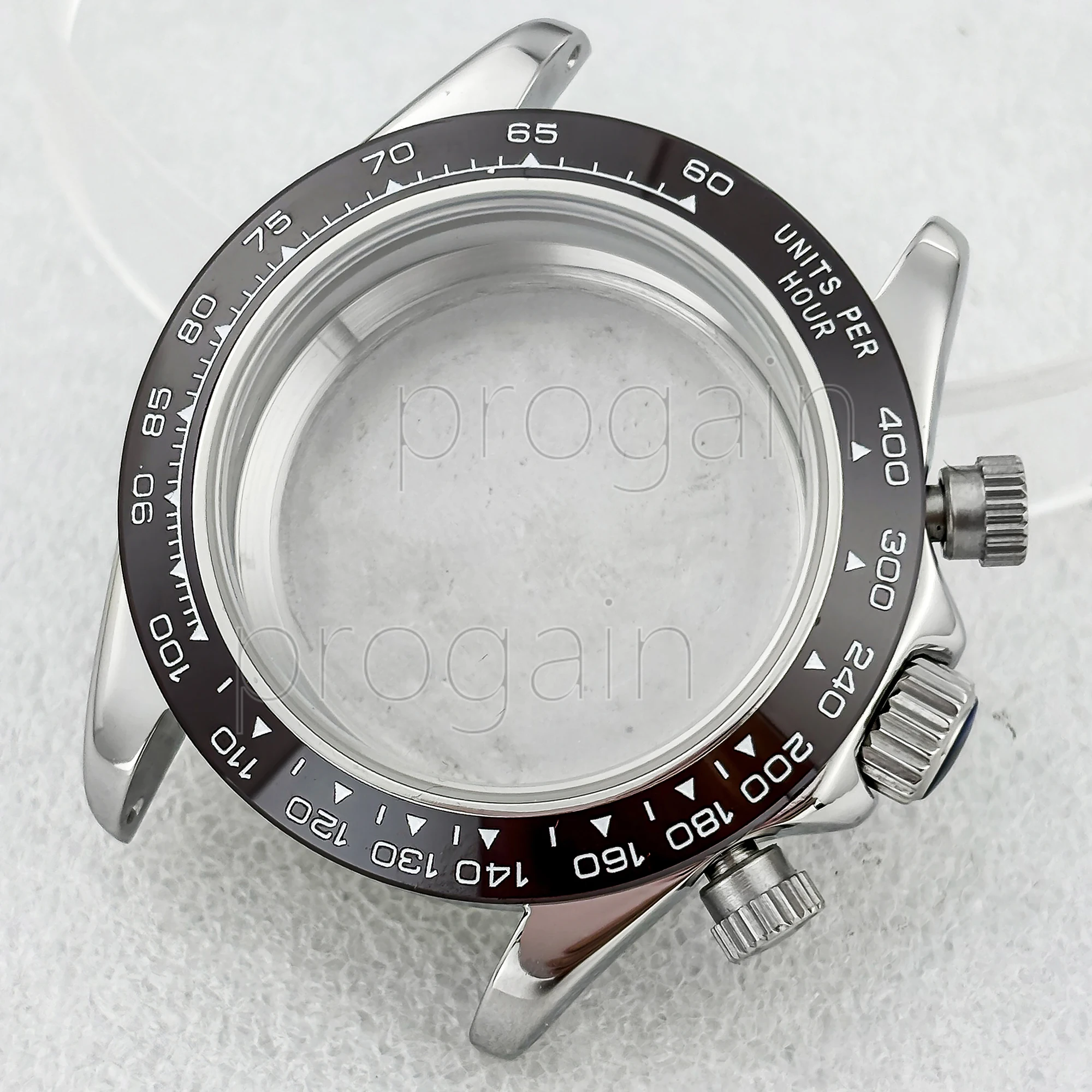 

39mm Watchcase Stianless Steel Case fit VK63 Movement Case Watch Accessories Watch Parts Silver Watch Box with Bezel