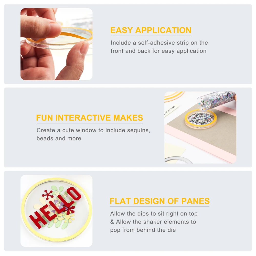 Different Sizes Circle Shaker Panes/Circle Frames Cutting Dies for Adding Dimensions Interactive Shaker Card DIY Scrapbooking