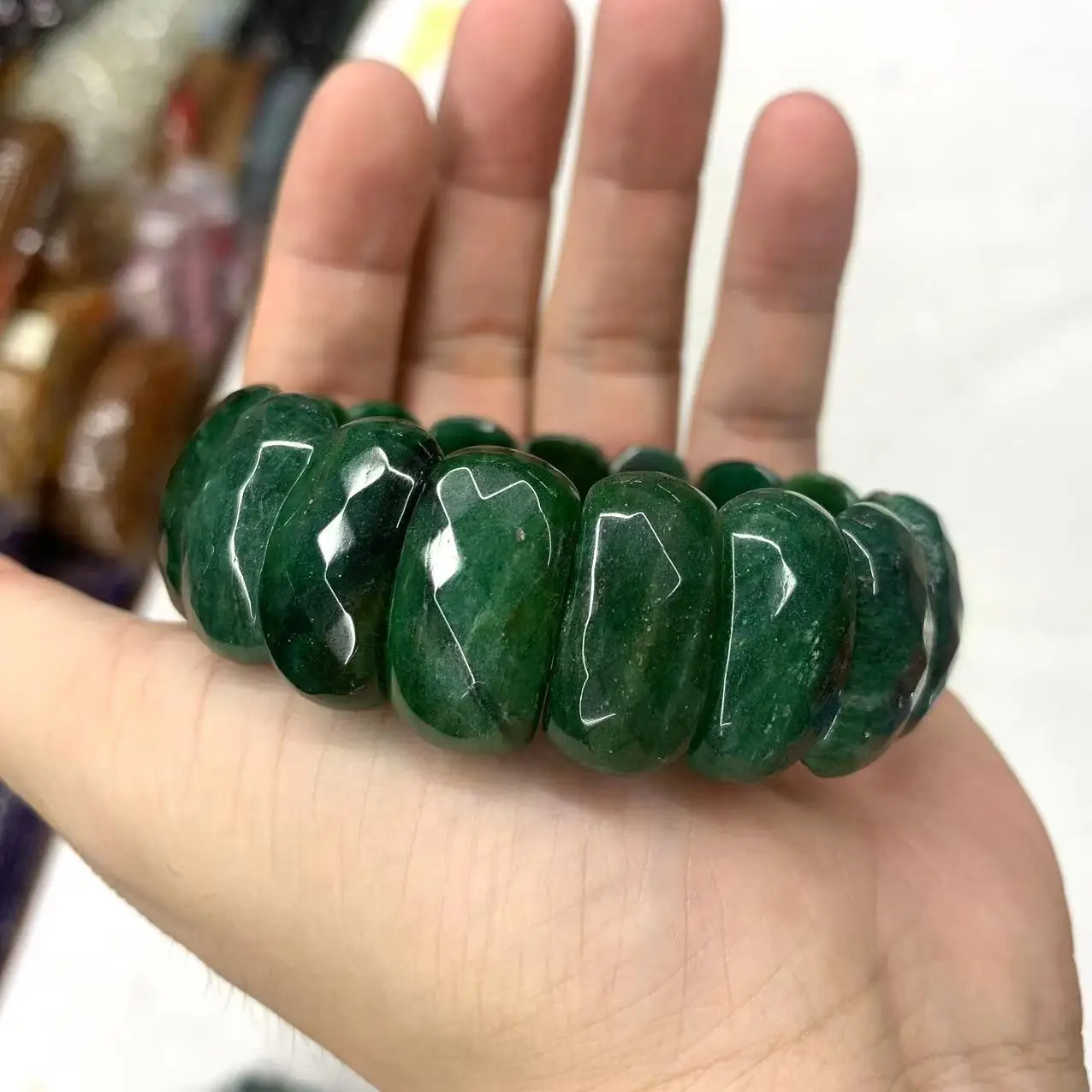 Natural African Jade Stone Beads Bracelet Gemstone Jewelry Bangle For Women For Men For Gift Wholesale !