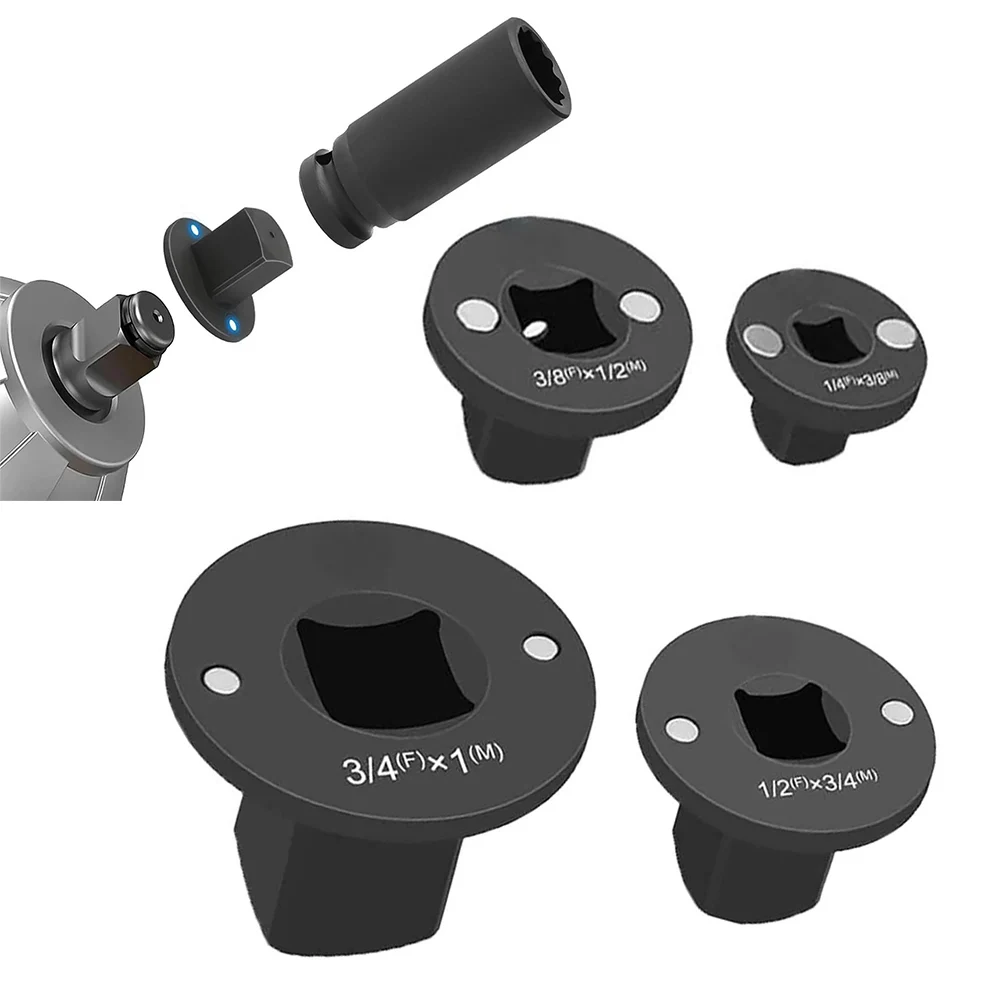 Low Profile Impact Driver Socket Adapter Set 3/4 to 1 Inch, 1/2 to 3/4, 3/8 to 1/2 Steel Socket Adapter for Power Tool