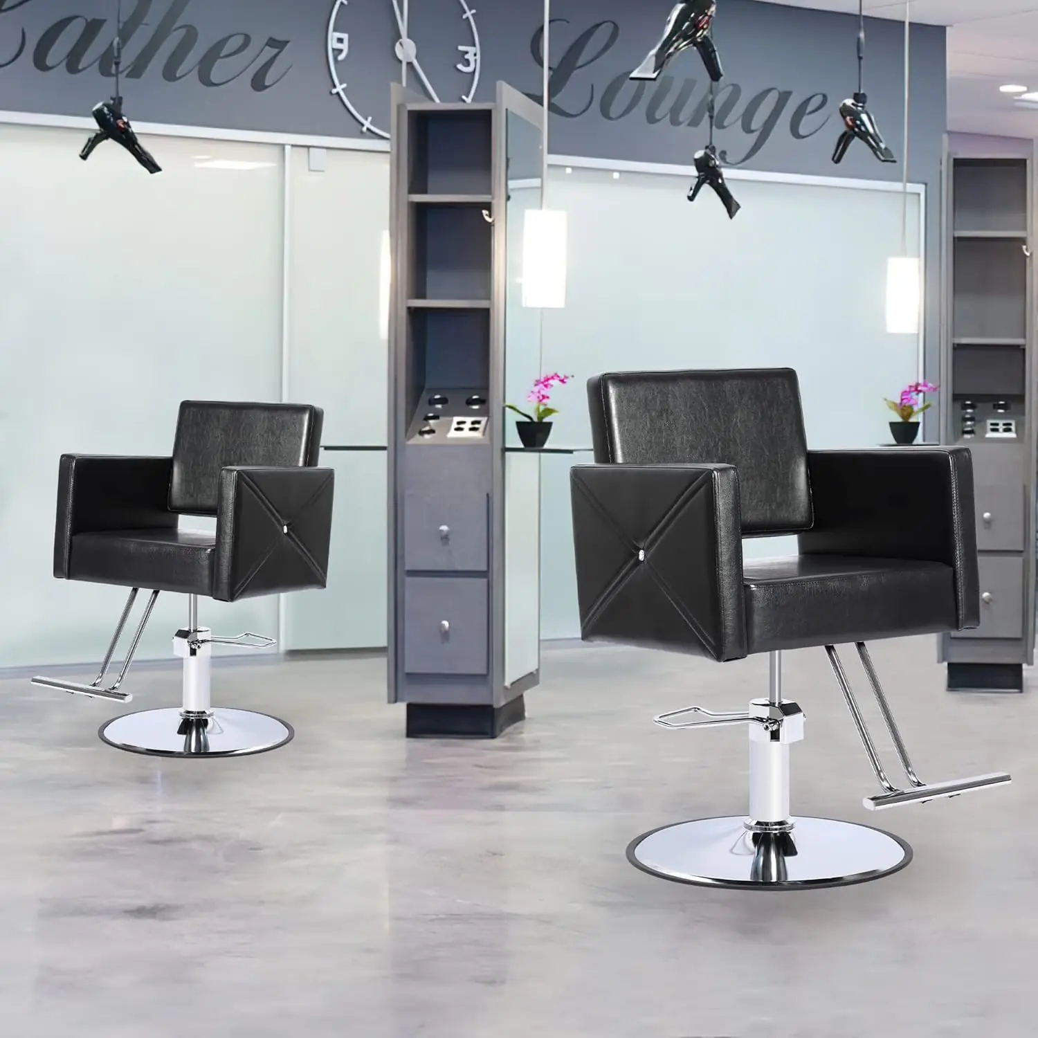 Barber Chair Salon Chair for Hair Stylist, Height Adjustable Hydraulic Hair Reclining Salon Chair, 360 Degrees Rotation