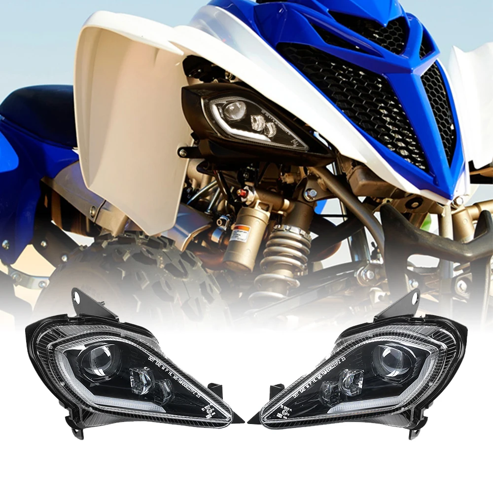 E24 DRL Headlight for Yamaha Raptor 700 700R YFZ450 YFZ450R YFZ450X Wolverine 450 350 2006-2024 LED Adjustable Turn Signal Light