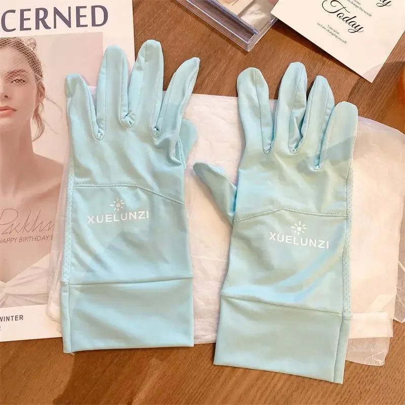 Spring Summer Thin Gloves Women's Two Finger Gloves Sun Protection UV Protection Breathability Outdoor Cycling Women Glove