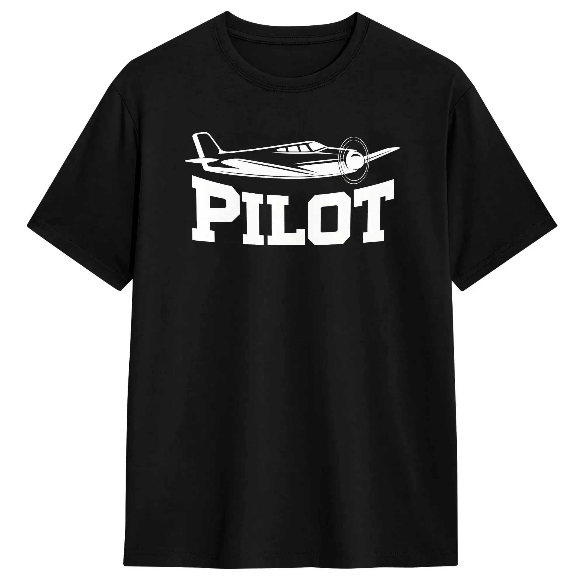 Plant PILOT Logo T-Shirts Men  Funny Pure Cotton Tees Crew Neck Short Sleeve T Shirt Plus Size Clothing
