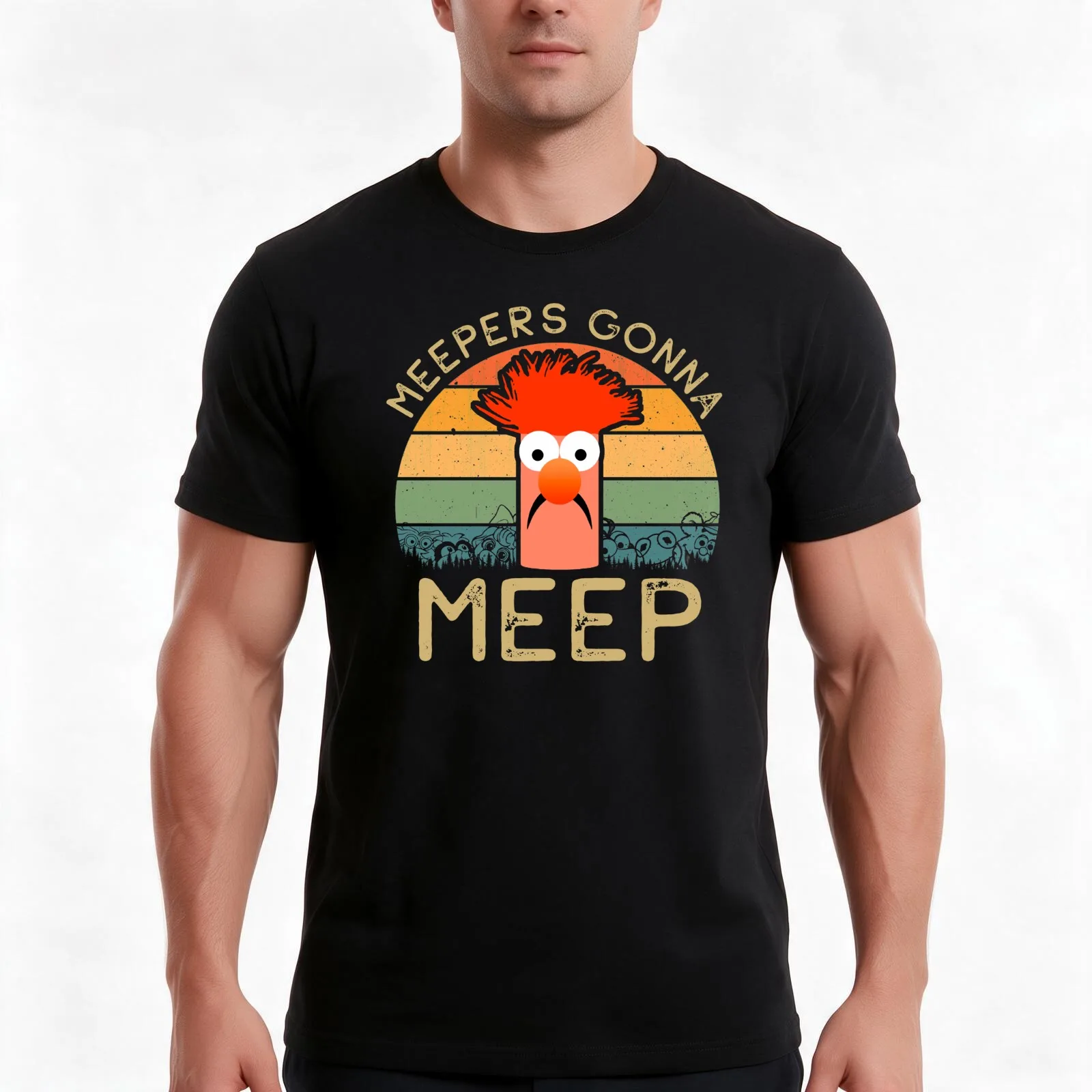 Meepers Gonna Meep T-Shirt, Summer Casual Cotton Tee, Oversized Streetwear Tops, Vintage Graphic Print, Loose Fit Short Sleeve