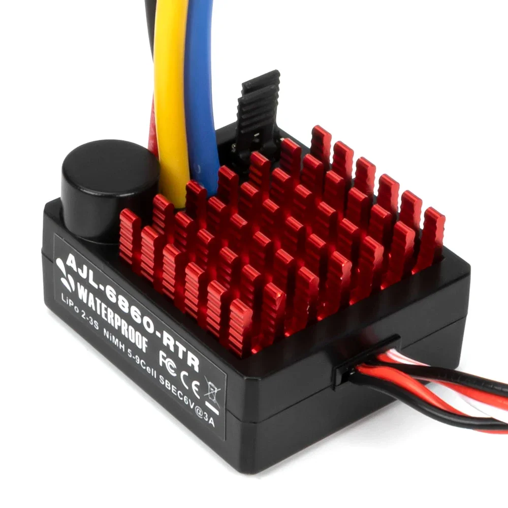 Controlador de velocidad electrónico cepillado a prueba de agua, 60A ESC para 1/10 RC Crawler Car SCX10 TRX4 D90 CC01 Capra TF2 MST EX86100,