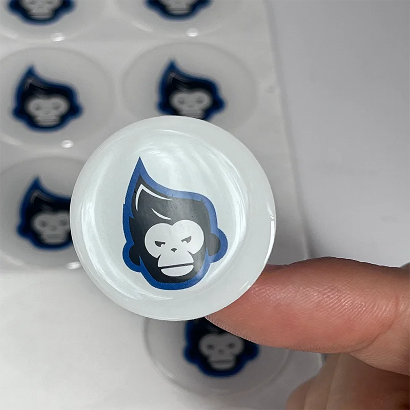 Custom 50pcs Round Epoxy Stickers Personalized Color Logo Animal Portrait Head Photo Waterproof Vinyl Decal for Phone Laptop Car