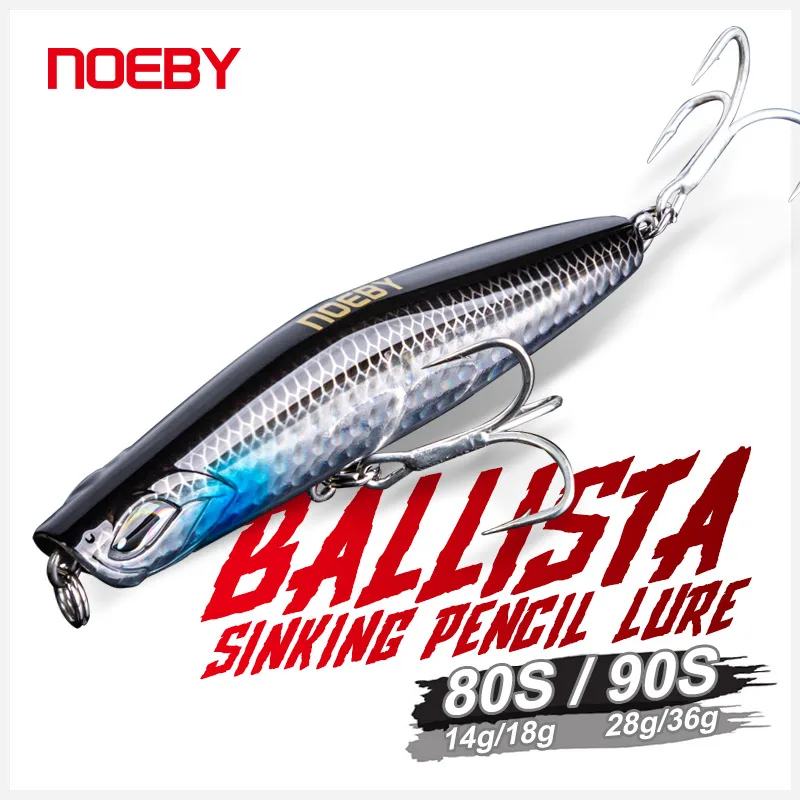 Noeby Sinkende Angelköder 80mm 14-18g 99mm 28-36g Pencil Weitwurf-Wobbler Künstliche Hartköder für Bass- und Meeresfischerei