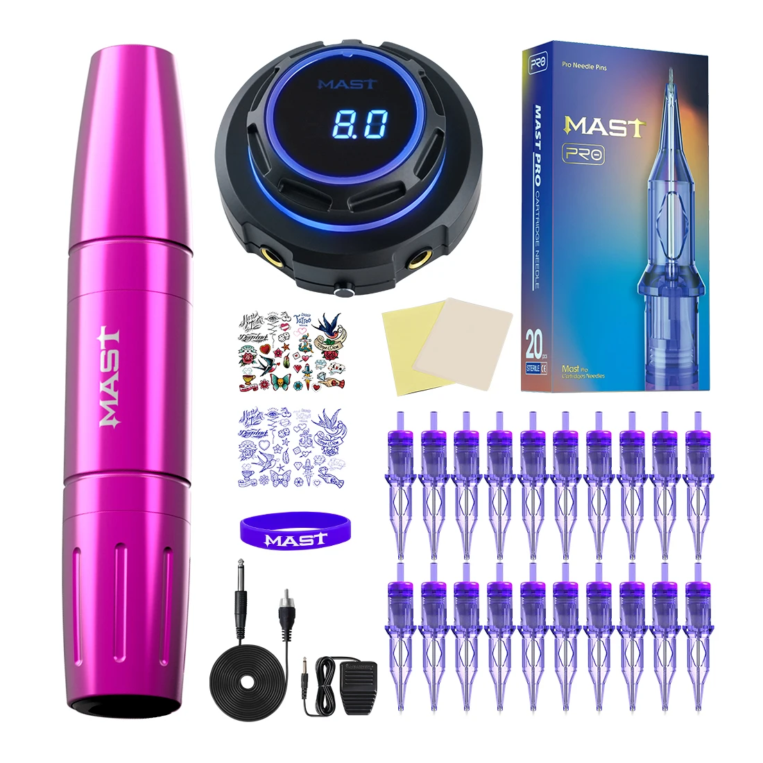 Mast Tattoo Magi Tattoo Machine Pen OLED Display Screen Halo Power Supply Makeup Permanent Eyebrows Lips Needles Tattoo Supplies