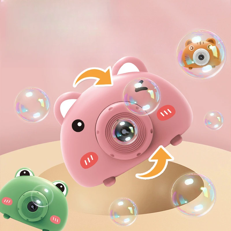 Bubbles Nieuw volautomatisch kindercartoon varken Bubble Camera speelgoed bestand tegen vallen Slijtage verzegeld zonder lekkage buiten