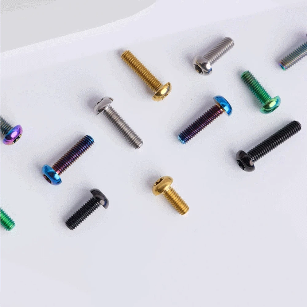 Multiple Color M3 x 6 8 10 12 15mm GR5 Titanium Alloy A2 T25 Torx Button Head D5.5mm Screw Bolt For Road bike
