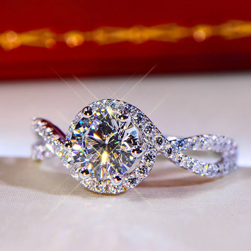 Huitan Bling Zirkonia Ringe Frauen für Verlobung Hochzeit Luxus Silber Farbe Temperament elegante weibliche Ring Party Schmuck