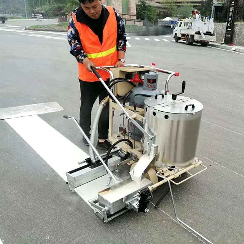 New arrival rubber road cold plastic airless white line spraying gun system road white marking machine