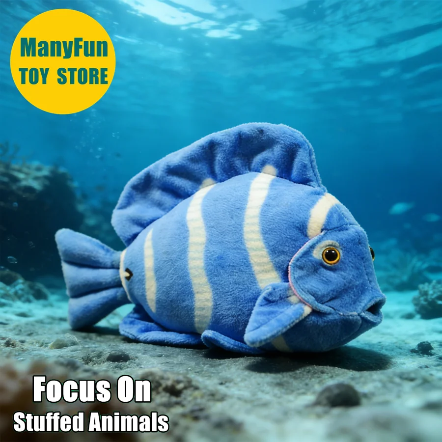Blue Tang Surgeonfish High Fidelity Regal Tang Plushie Lancetfish Plush Toy Lifelike Animals Simulation Stuffed Doll Collectors