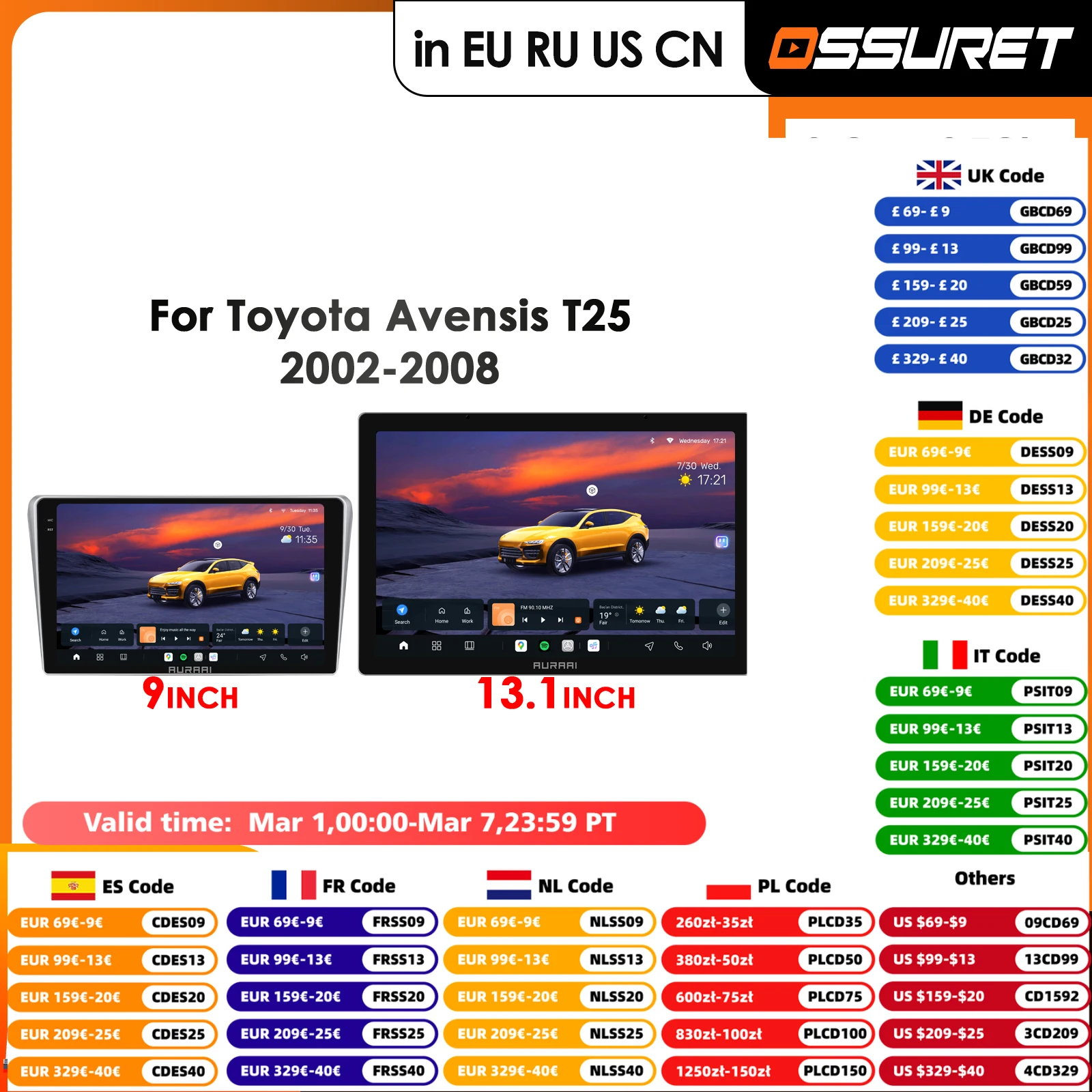 

Car Radio For Toyota Avensis T25 2002 2003 2004 2005 2006 2007 2008 2K 3D Screen Autoradio Video Carplay Audio Monitor 360° Cam