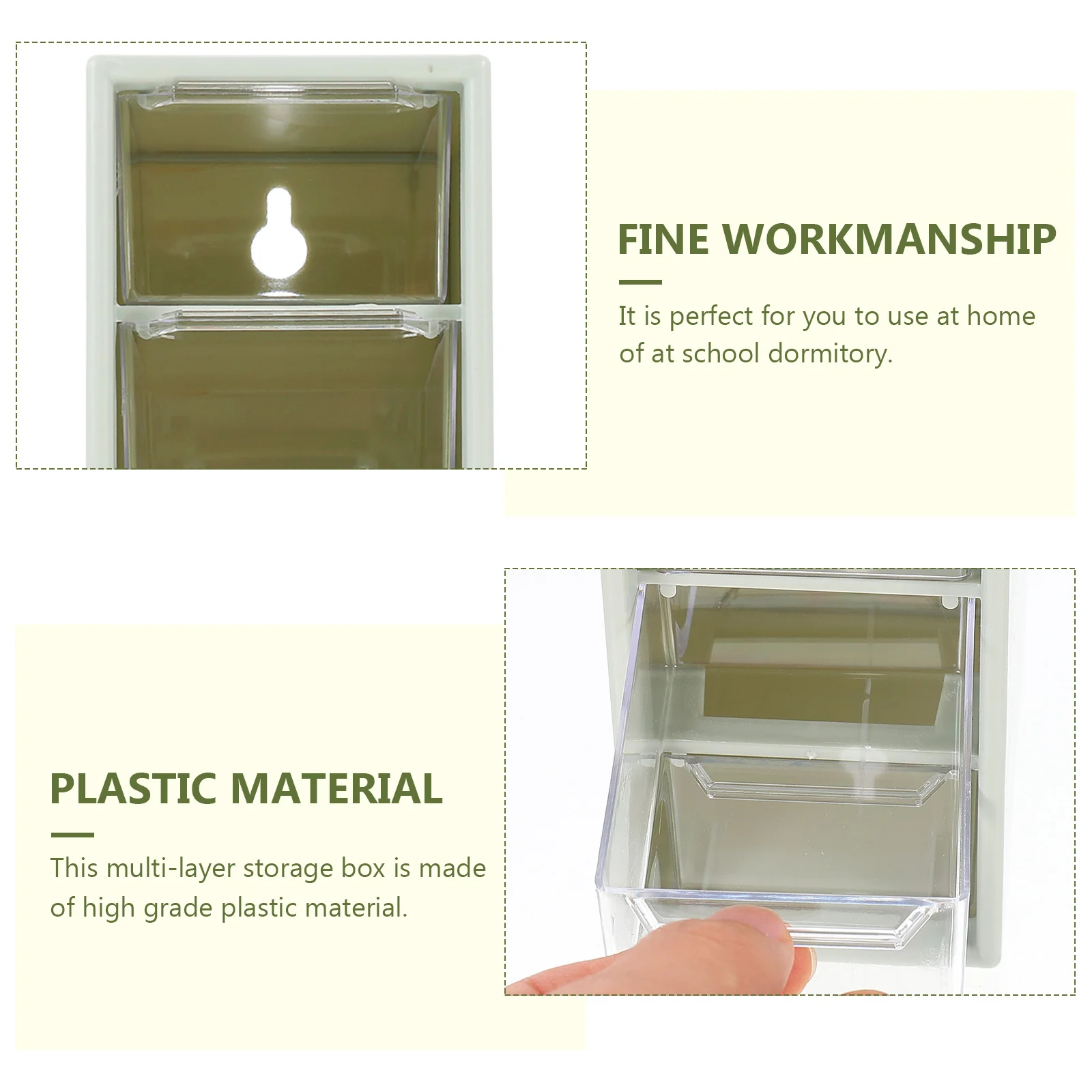 

1pc Drawer Type Storage Box Multi-Layer Transparent Organizer For Cosmetics Jewelry Keys Dormitory Supplies Small Items Holder