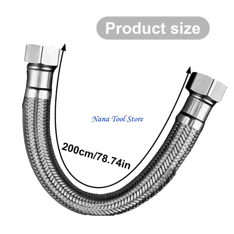 31GJ Strong Steel Double Ended Hose Thickened Designs Shower Connector Easy Installation for Enhanced Pressure Resistance