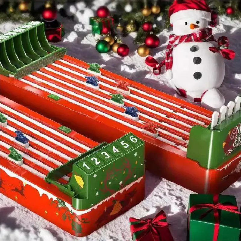 BEDW-Jogo de corrida de cavalos de mesa temático de Natal engraçado para presente de interação familiar lembranças de festa divertidas em casa interativas