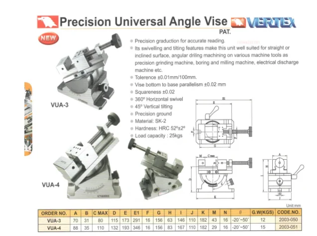 Universal Precision Vise Stainless Steel Flat Vise Grinder Angle Flat Vise