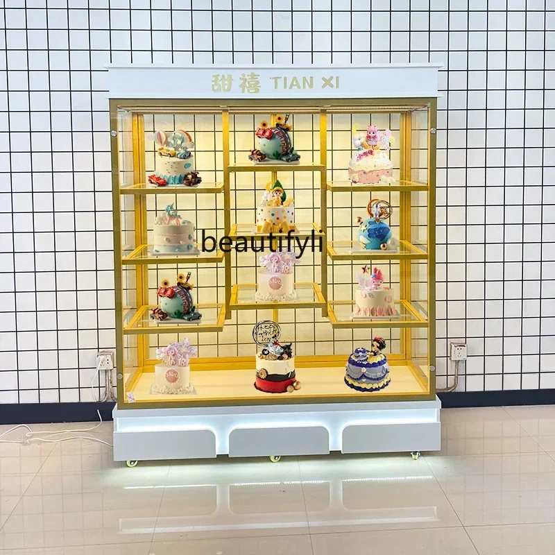 Birthday cake model mold display case sample pastry glass commercial bread display case