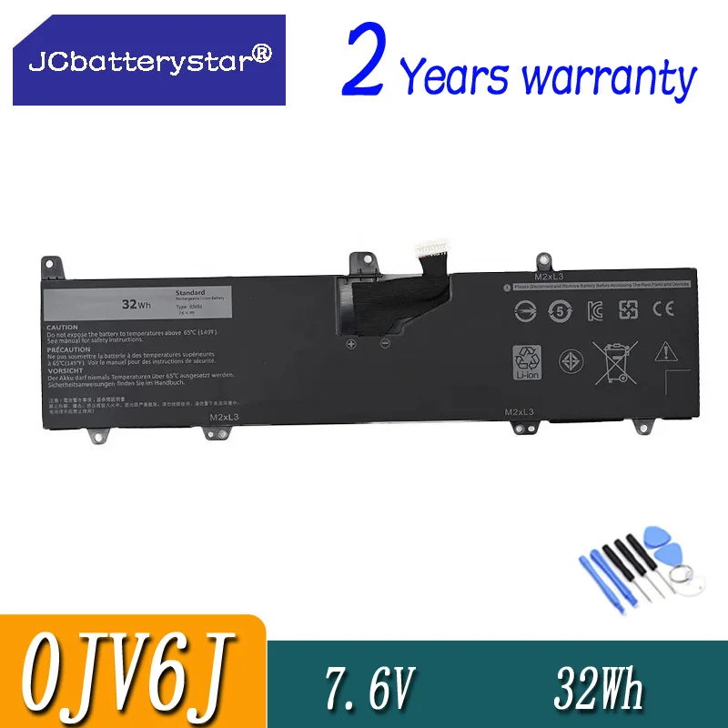 JCbatterystar 0JV6J Laptop Battery For DELL Inspiron 11-3000 3162 3164 3168 8NWF3 PGYK5 0HH6K9 7.6V 32Wh