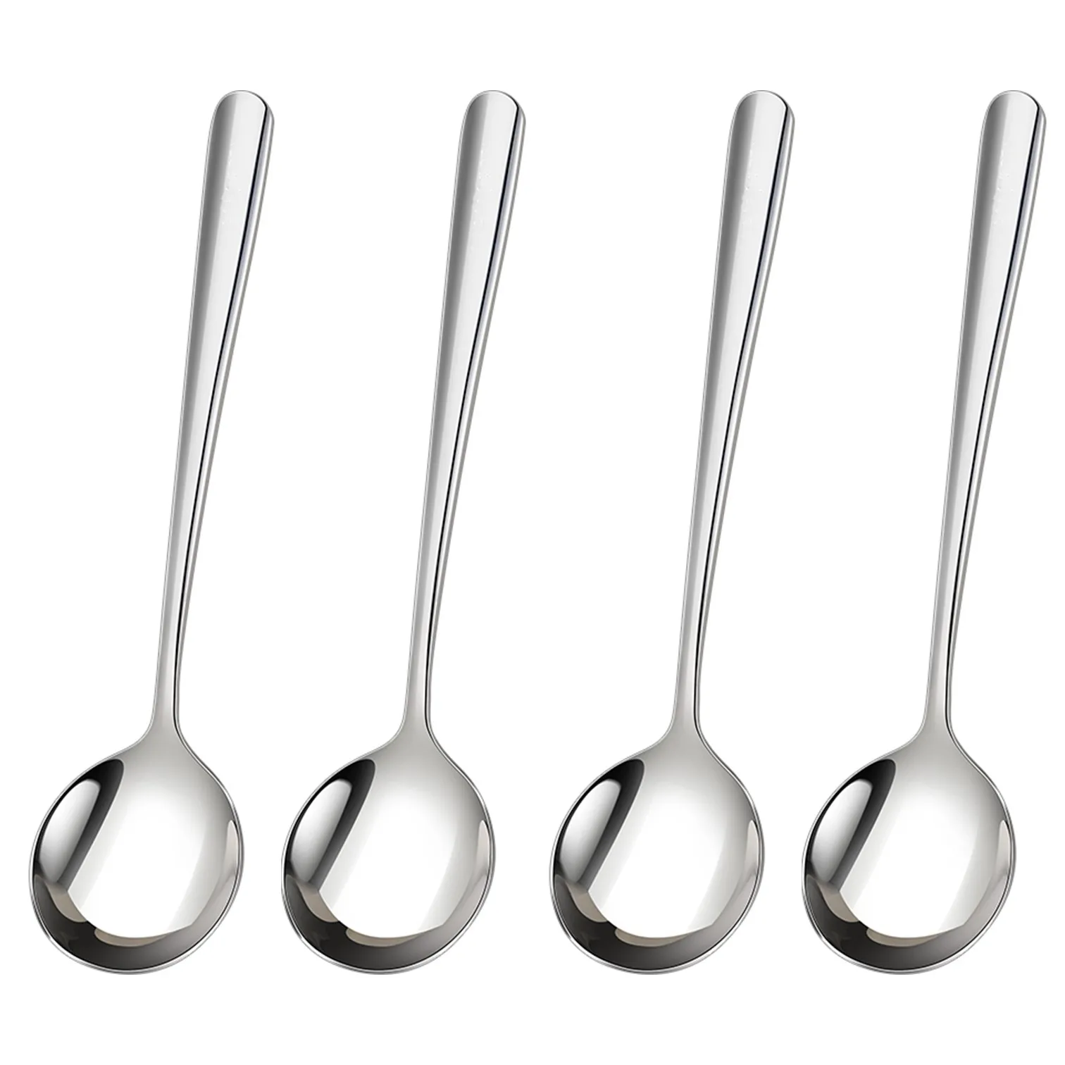 

4 Pcs of LFGB Certificated 316L Stainless Steel Spoon 99.9% Anti-bacterial Children Soup Ladle Family Safe Reflective Tableware