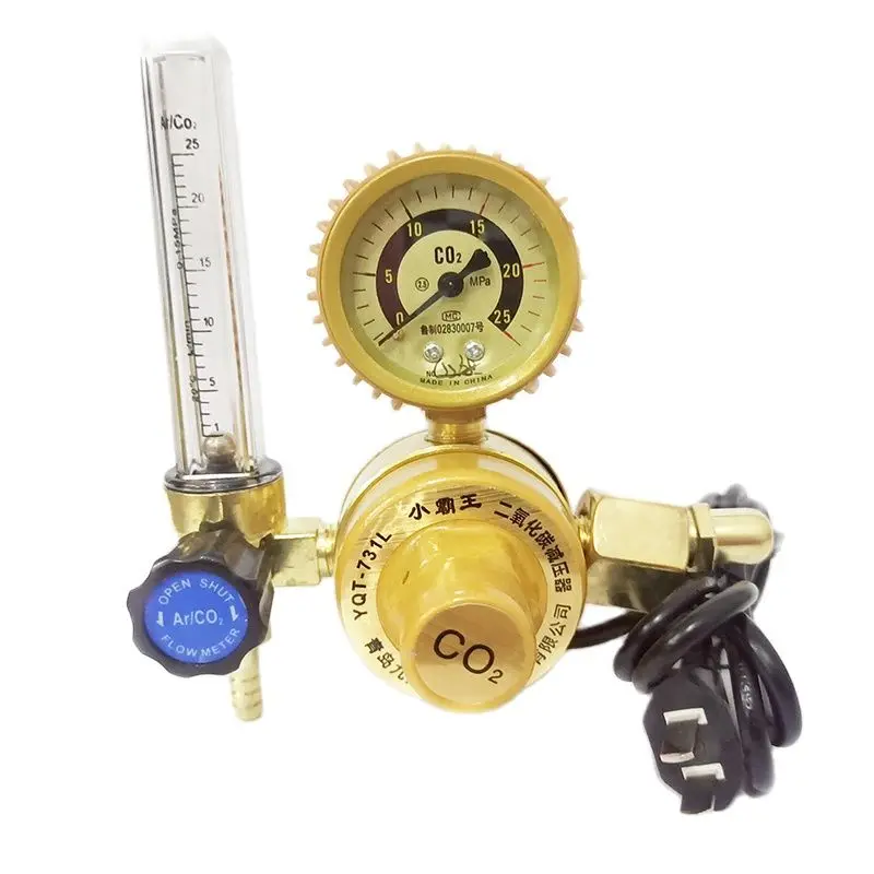 Electrical Heated Carbon Dioxide Meter Pressure Reducer, 36V 110V 220V, CO2 Pressure Regulator Valve Flow Meter Gauge редуктор