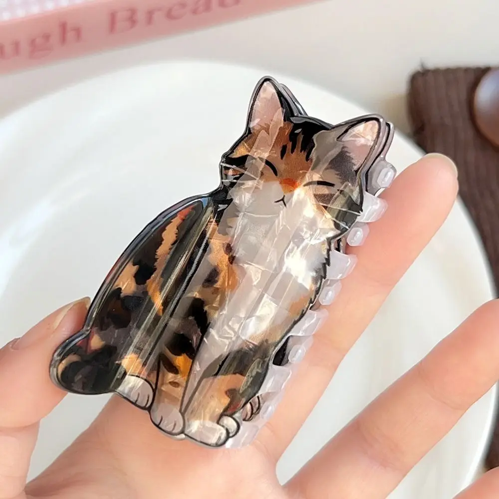 

Personalized Hairpin Cat Hair Claw Large Acrylic Animals Hair Clip Cartoon Korean Style Grab Clip Girls