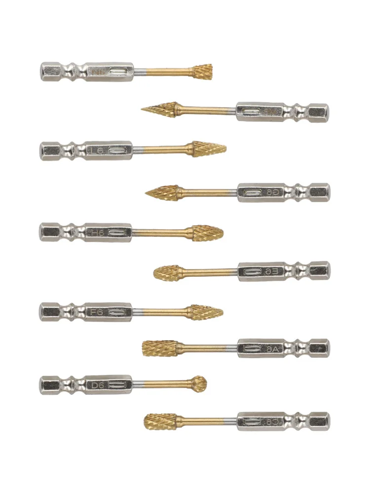 Compact Case Bits Carbide Burr Set 10 Unique Shapes for Easy Transport Storage 10 Piece Engraving Tool Set As Picture