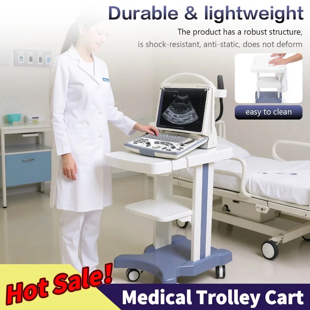 Troli Medis Beroda, Troli USG Mobile, Troli Penyimpanan Peralatan Kecantikan untuk Klinik Gigi, Rumah Sakit & Salon Kecantikan