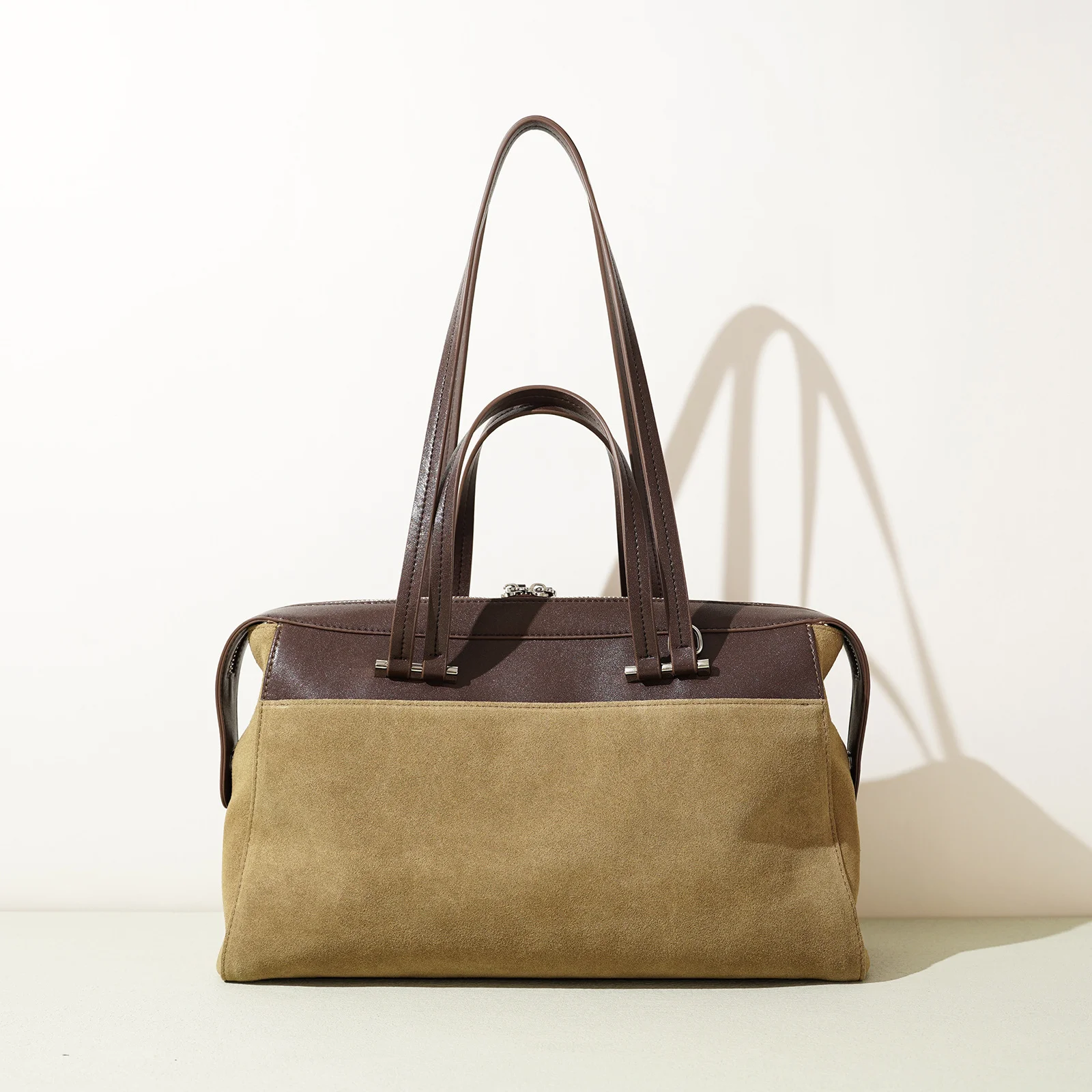 

2025 New Versatile Trendy Korean Leather Cowhide Handbag Shoulder Bag Suede Tote Crossbody Bags for Women Commuting Traveling