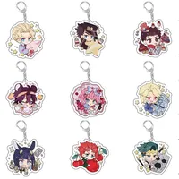 Anime JoJo Bizarre Adventure Keychain Man Car Key Chain for Women Accessories Cute Bag Pendant Key Ring Cartoon Friends Fan Gift