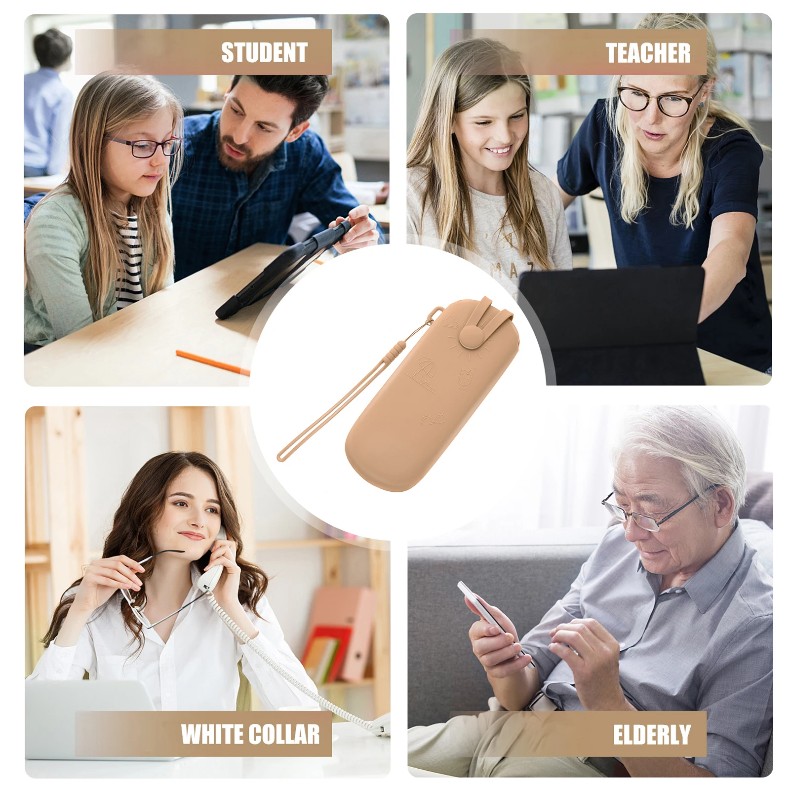 

Silicone Makeup Holder Coffee Color Travel ganizer Portable Glasses Case Beauty Silicone Case Storage Solution