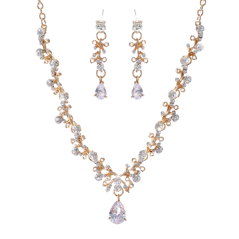Itacazzo Bride Wedding Classic Necklace Earring Set Exquisite and Elegant for Ladies Suitable for Party Festivals