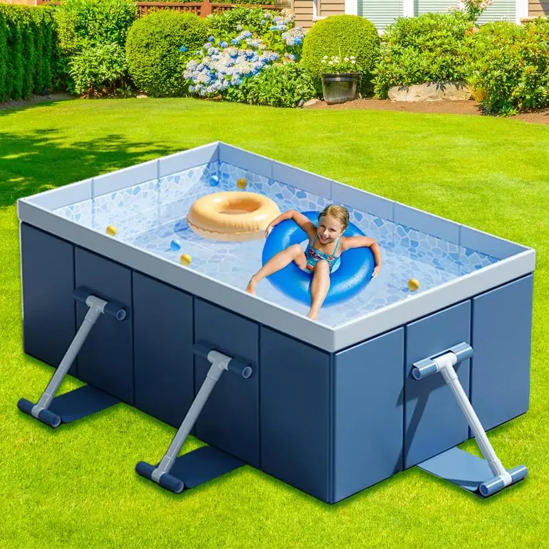 Piscina non gonfiabile pieghevole con guscio rigido Piscina per bambini Giocattolo estivo portatile per giochi d'acqua per bambini Adulti e animali domestici