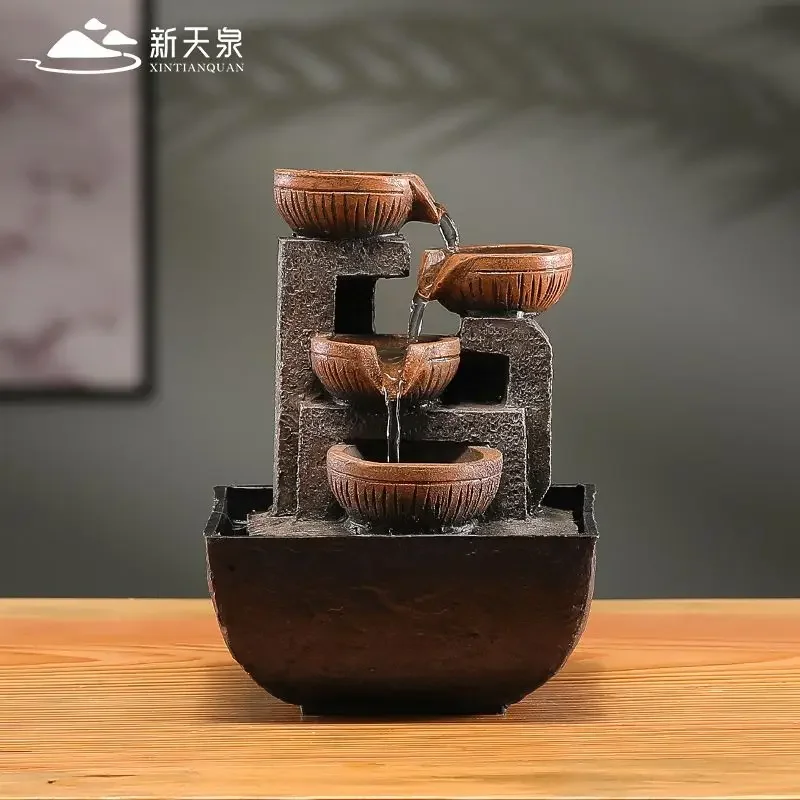 Zhaocai Automatic Water Adornment Living Room Household Circulating Water Chinese Tea Table Office Desktop Adornment