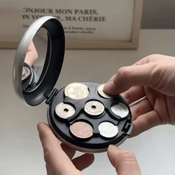 Round Japanese Coin Dispenser Storage Coins Purse Wallet Holders Storage Box Aluminum Alloy Plastic Coins Purse Wallet Holders