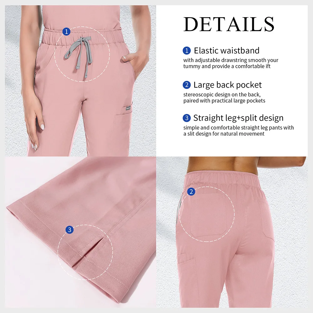 Hohe Qualität Pet Klinik Krankenschwester Arbeit Hose Einfarbig Zahnarzt Pflege Peeling Frauen Böden Elastizität Krankenhaus Arzt Arbeitskleidung