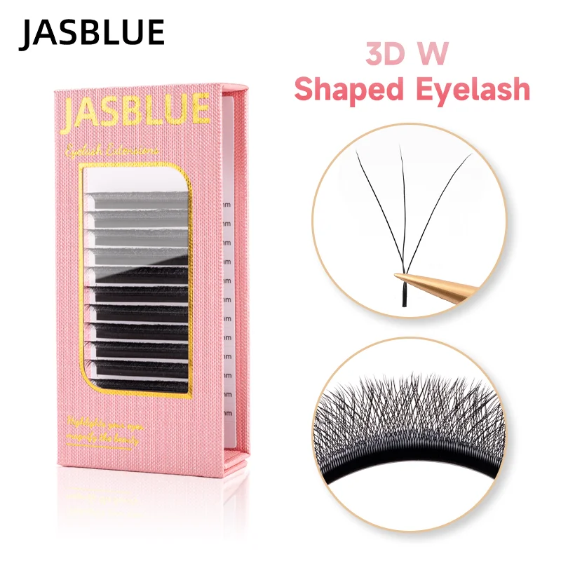 ขนตาปลอม JASBLUE 3D แบบสำเร็จรูป รุ่น Light Soft งอน C/D ความยาว 8มม.-15มม. ขนตาปลอม 3 มิติ รูปทรง W