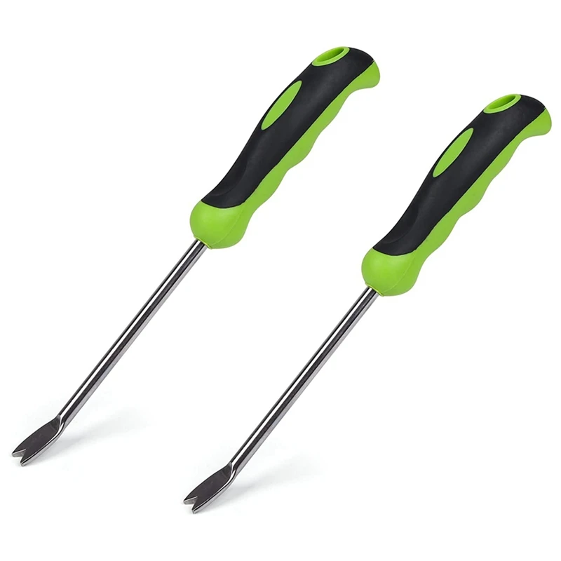 

2 Pack Garden Hand Weeder Tool Gardening Tool With Ergonomic Handle Stainless Steel Garden Lawn Weed Puller Soil Loosening Tool