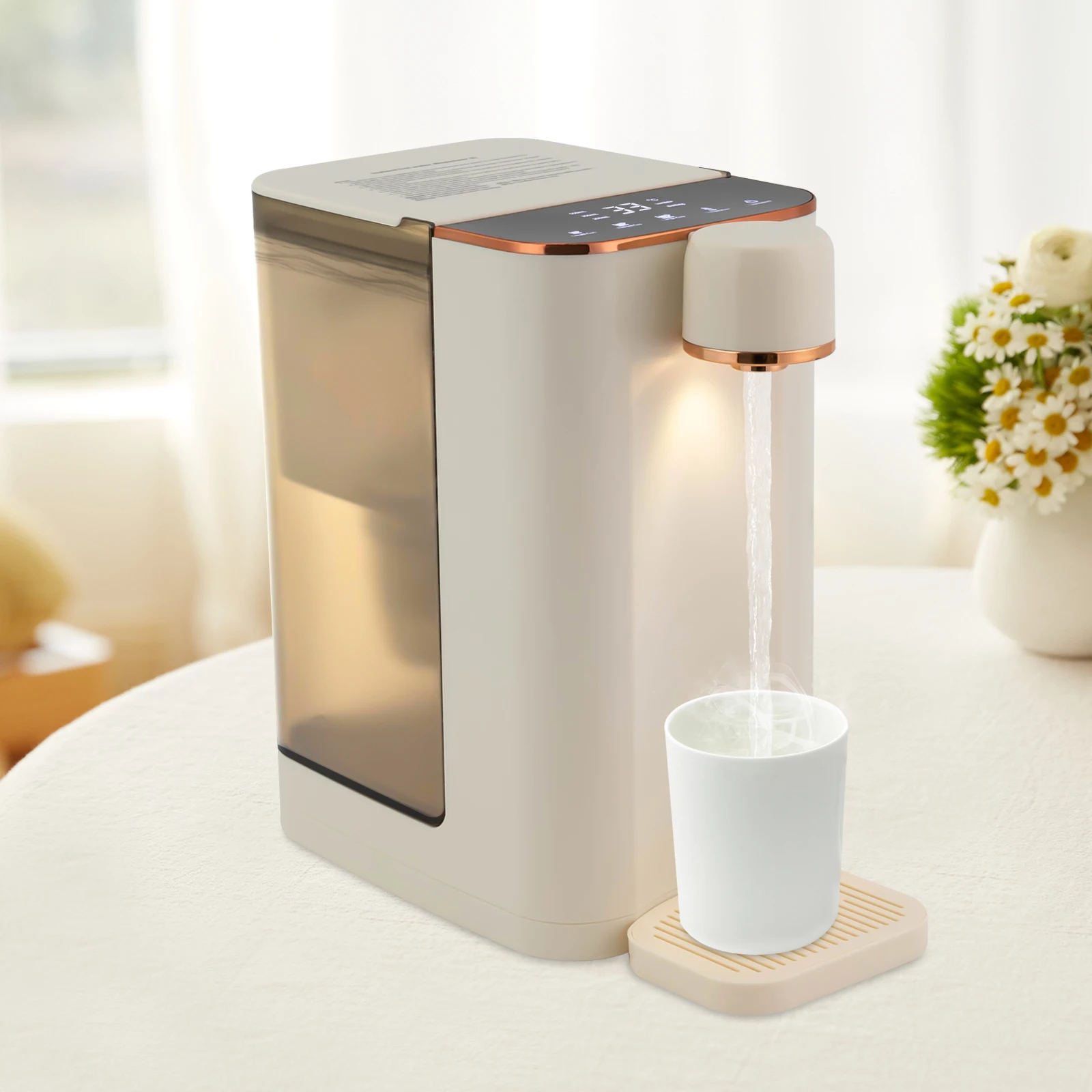 3s Instant Hot Water Dispenser Desktop Instant Hot Water Dispenser Water Warmer for Home, office, school LED Touch Disp