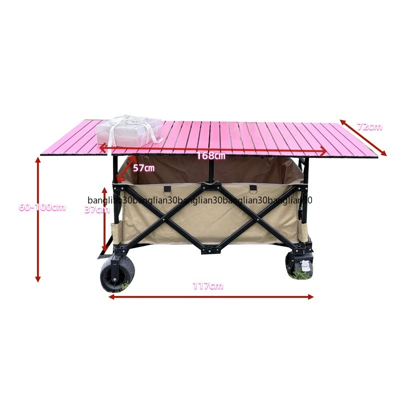 Lifting and Gathering Cart 168 * 72 Table Board Stall Truck Multi-purpose L Strong Load-bearing Camping Universal Movement