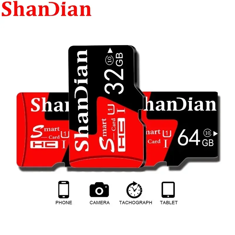 SHANDIAN High Speed Memory Card 16GB 32GB 64GB 128GB TF Card UHS-3 Mini SD Card for 4K HD Camera/TV/Nintendo Switch/Gopro Drone