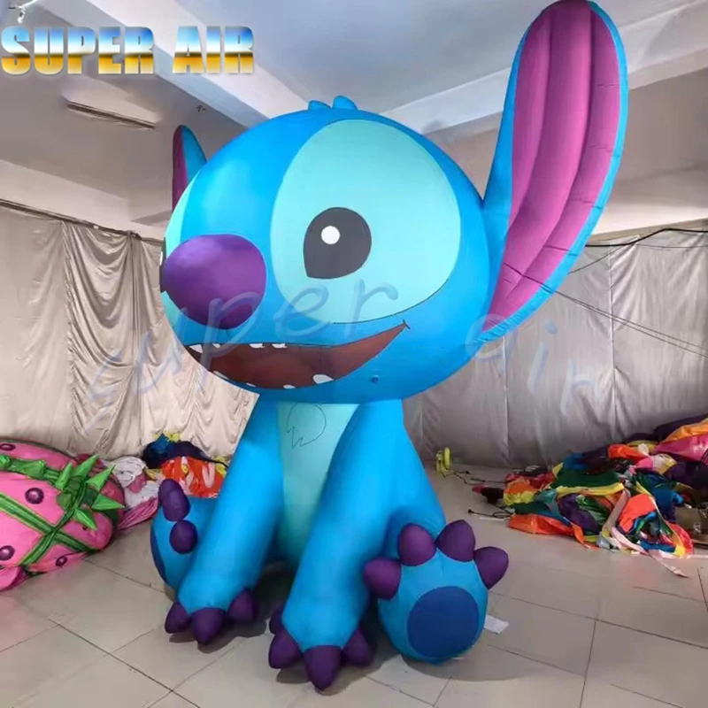 نموذج حيواني لطيف للغاية على شكل شخصية كرتونية، لون أزرق قابل للنفخ للأطفال