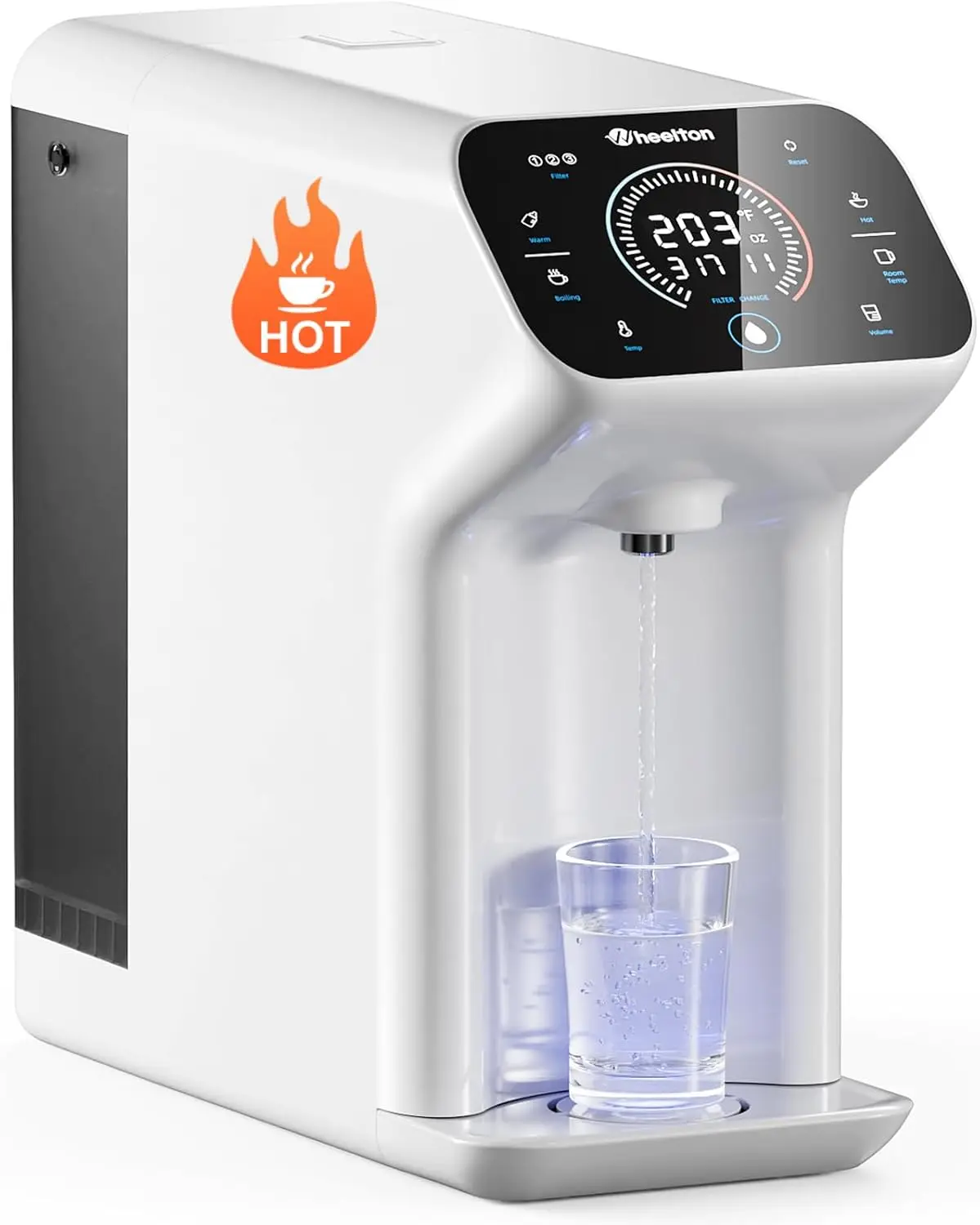 Water Filter Countertop, RO Water Filtration System, Instant Hot 12 Temperature Options Water Purifier, Real-time TDS Monitor, W